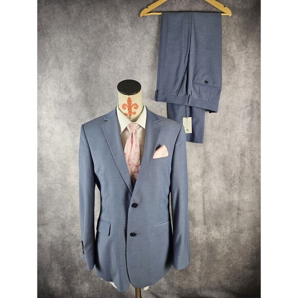 Madison Men Suit Blue 40S Blazer 34x32